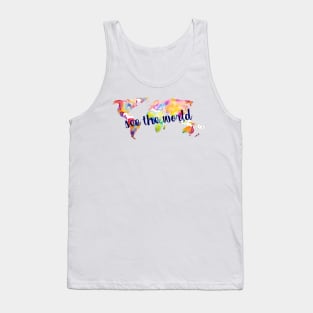 See the World Watercolor Map Tank Top